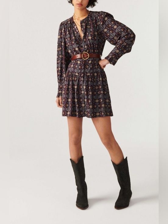 ba&sh Dresses & Skirts - ba&sh Tracy Printed Mini Dress Boho Long Sleeve EU 1 / US S